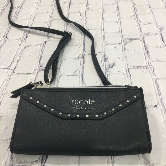 Nicole Crossbody Wallet Purse Wristlet Women’s Black by Nicole Miller - Picture 6 of 7
